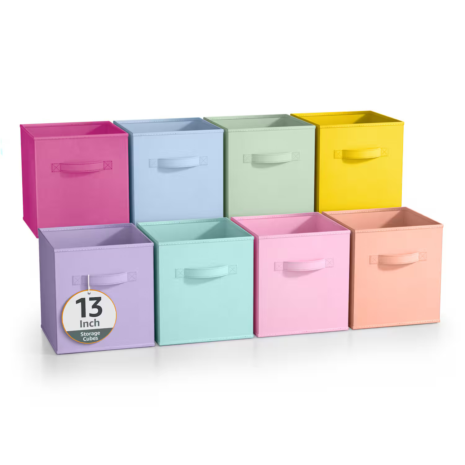 Sorbus - Fabric Storage Cubes, 8 Foldable Storage Bins for Organizing Pantry, Cubbies, Toy Box, Clothes Storage - Multi Pastel | Best Buy U.S.