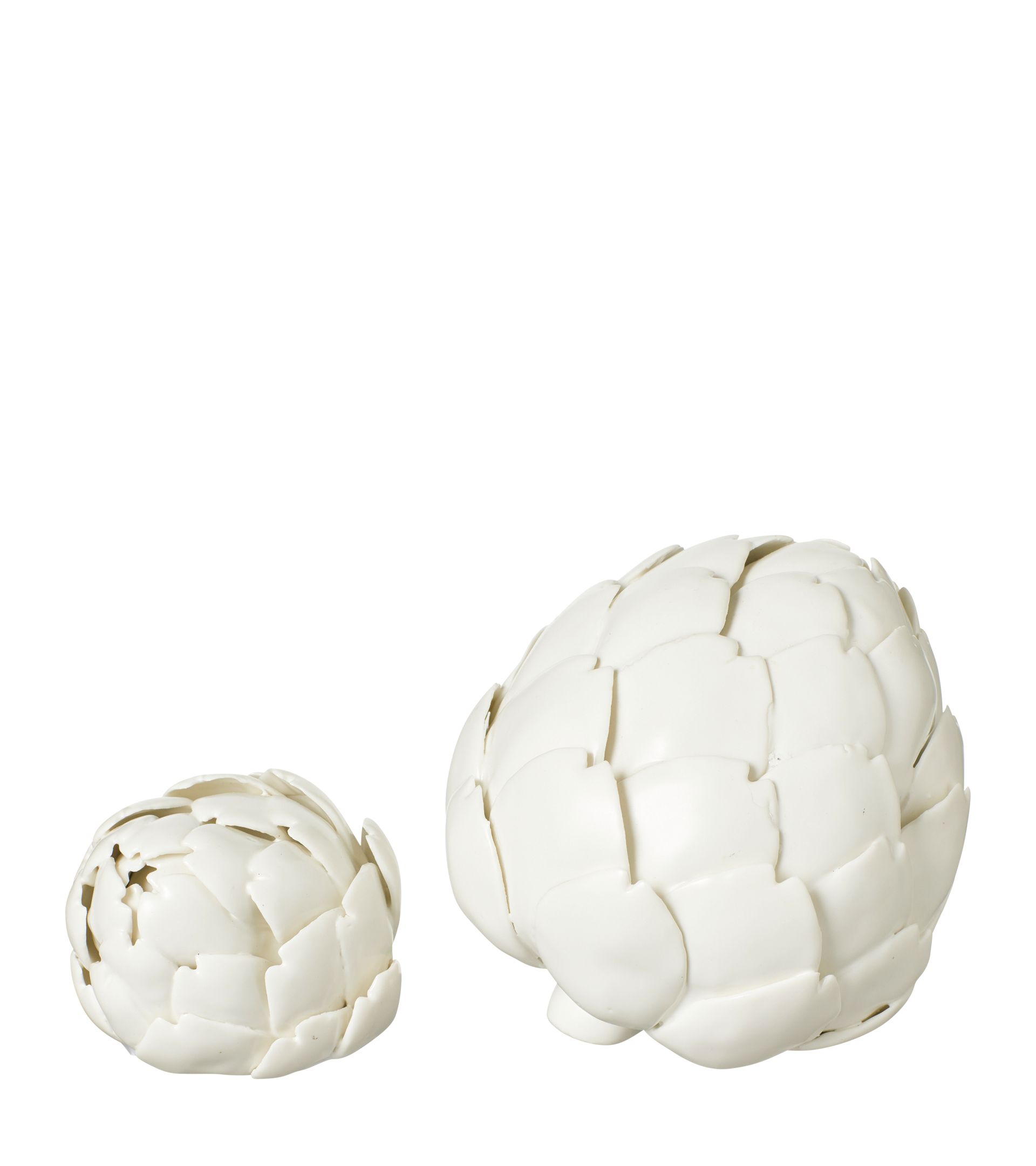 Pair of Porcelain Artichokes - White | OKA US