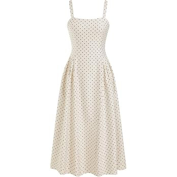 CIDER Womens Polka Dots Summer Casual Dresses Square Neck Sleeveless Midi A Line Elegant Dress | Amazon (US)