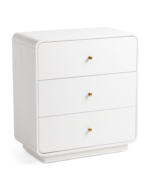 Rounded 3 Drawer Side Table | TJ Maxx