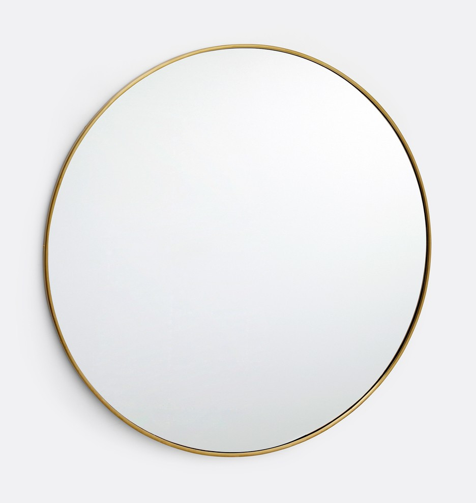 30" Oil-Rubbed Bronze Round Metal Framed Mirror
 | Rejuvenation | Rejuvenation