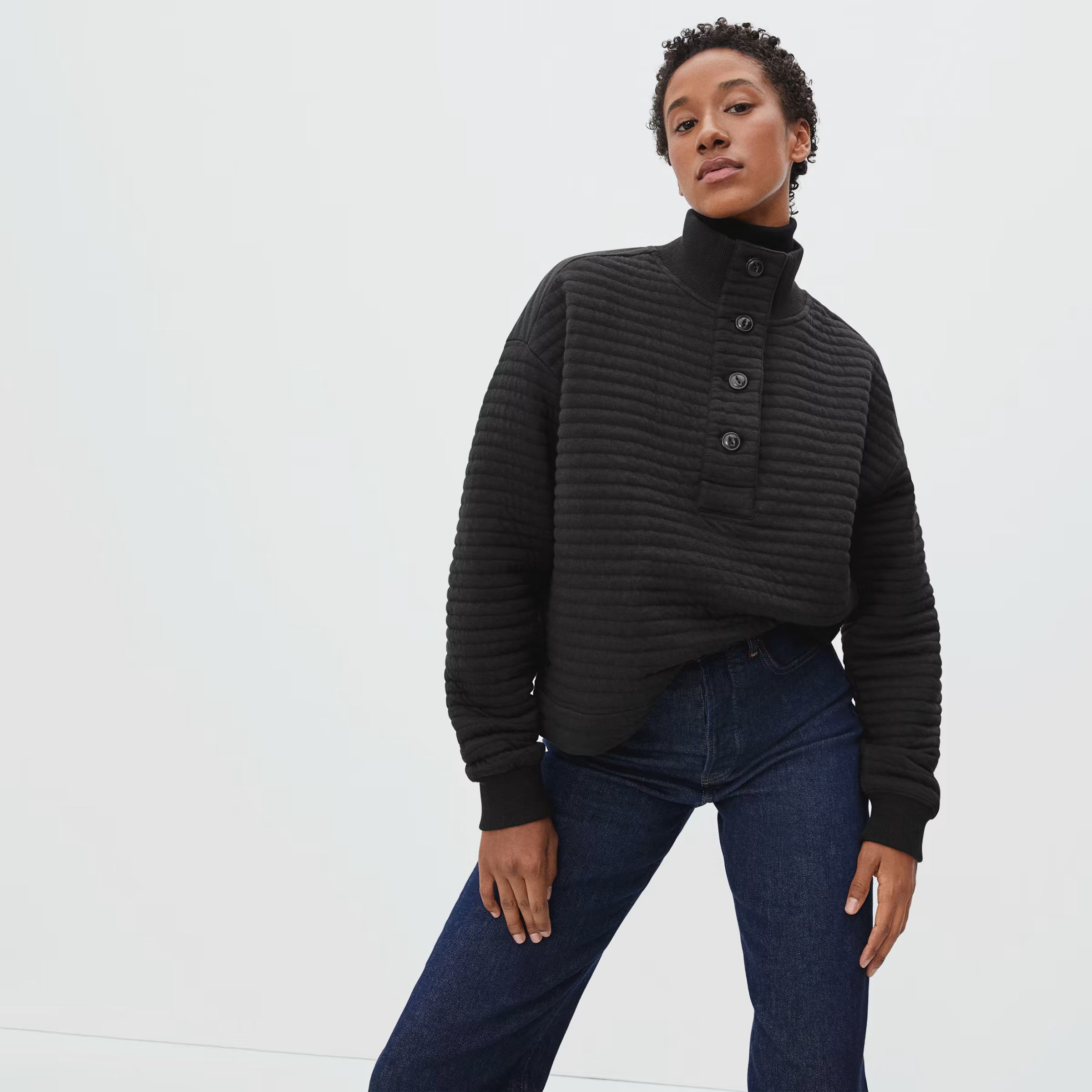 The Organic Cotton Quilted Mockneck Sweatshirt | Everlane