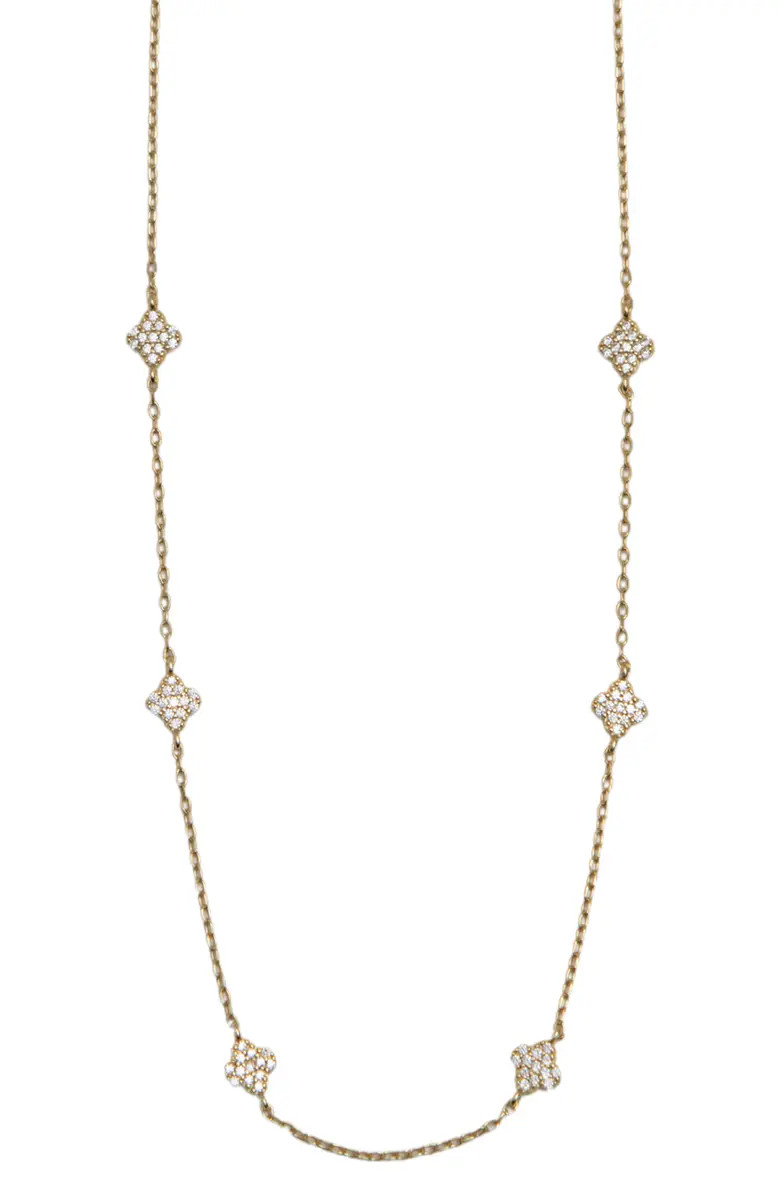 Pavé Clover Station Necklace | Nordstrom