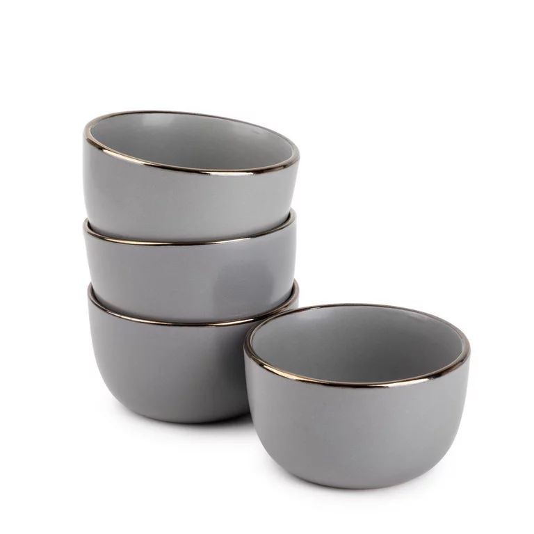 Thyme & Table Servware Gray Ava Stoneware Round Bowls, 4 Pack | Walmart (US)