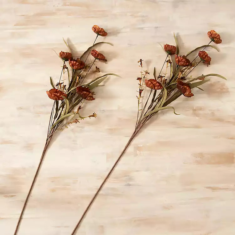 Red Poppy Stems, Set of 2 | Kirkland's Home