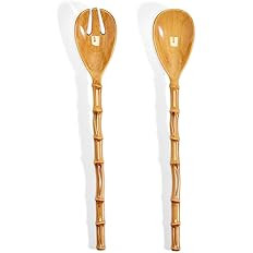 Two's Company Bamboo Touch Accent Salad Servers, Set of 2 | Amazon (US)