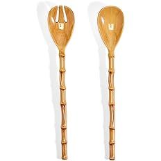 Two's Company Bamboo Touch Accent Salad Servers, Set of 2 | Amazon (US)