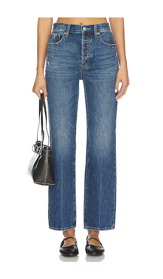 Cassie Super High Rise Straight Jeans in Cameo Vintage | Revolve Clothing (Global)
