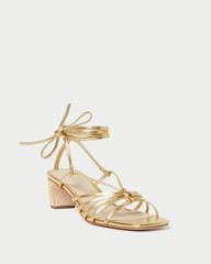 Lola Gold Knot Lace-Up Mid-Heel | Loeffler Randall