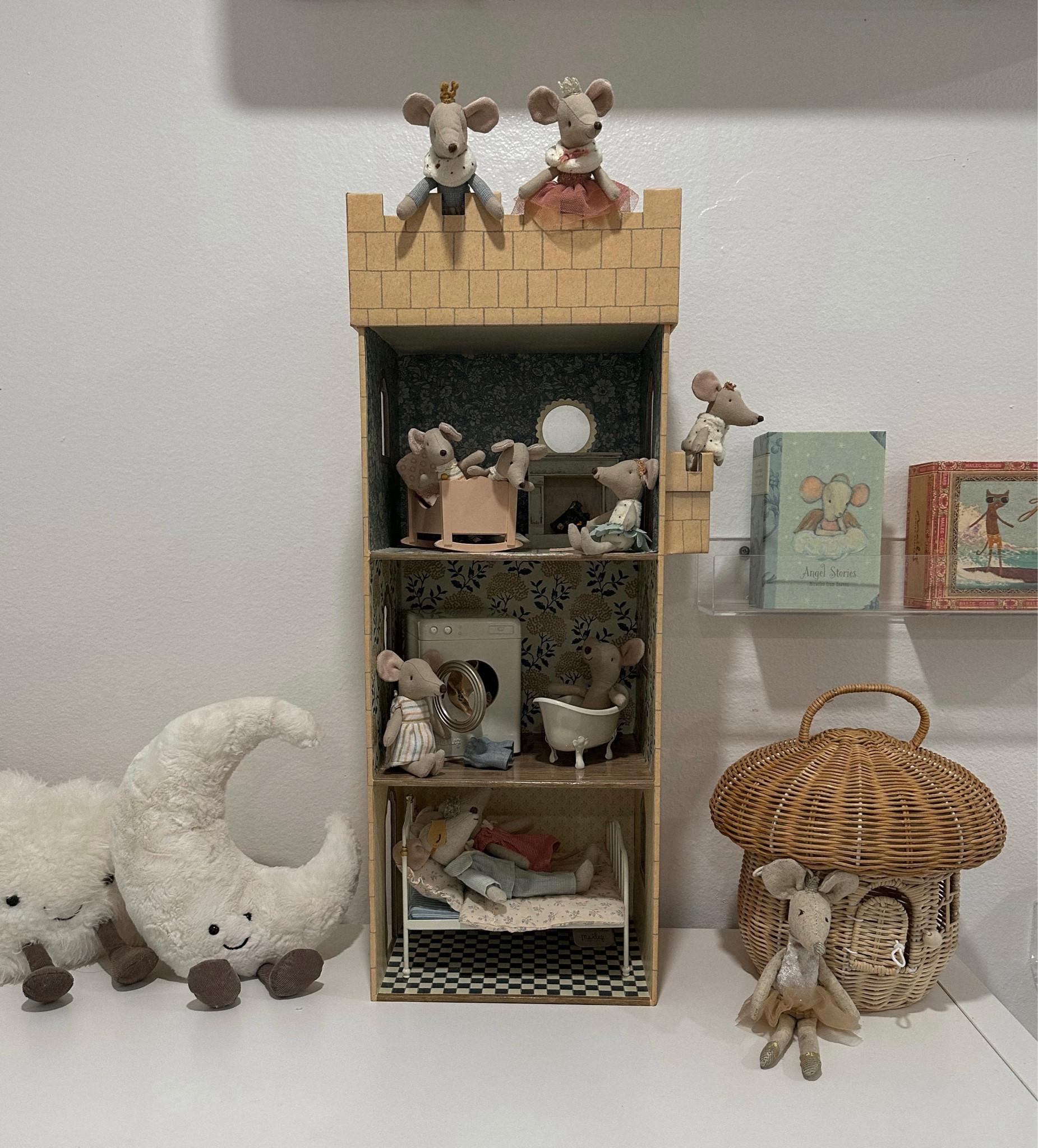 One of our most asked about toddler/children’s toys in my daughters room! Maileg castle, mice and accessories make for the cutest playtime activity! 
🐭🤍🏰✨💖🫧
I love that you can keep adding more mice, accessories, furniture and houses to build on to high quality toys your children will keep for generations to come🥹

#LTKGiftGuide #LTKkids