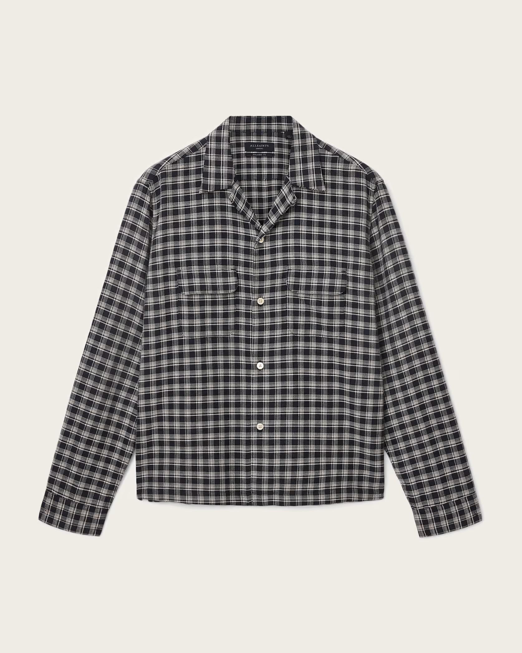 Horton Long Sleeve Shirt SALEM BLACK | ALLSAINTS | AllSaints UK