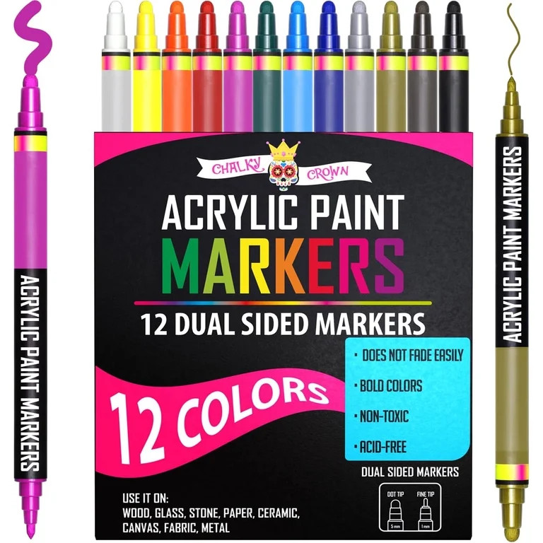 Chalky Crown Acrylic Markers 12 Pack | Walmart (US)