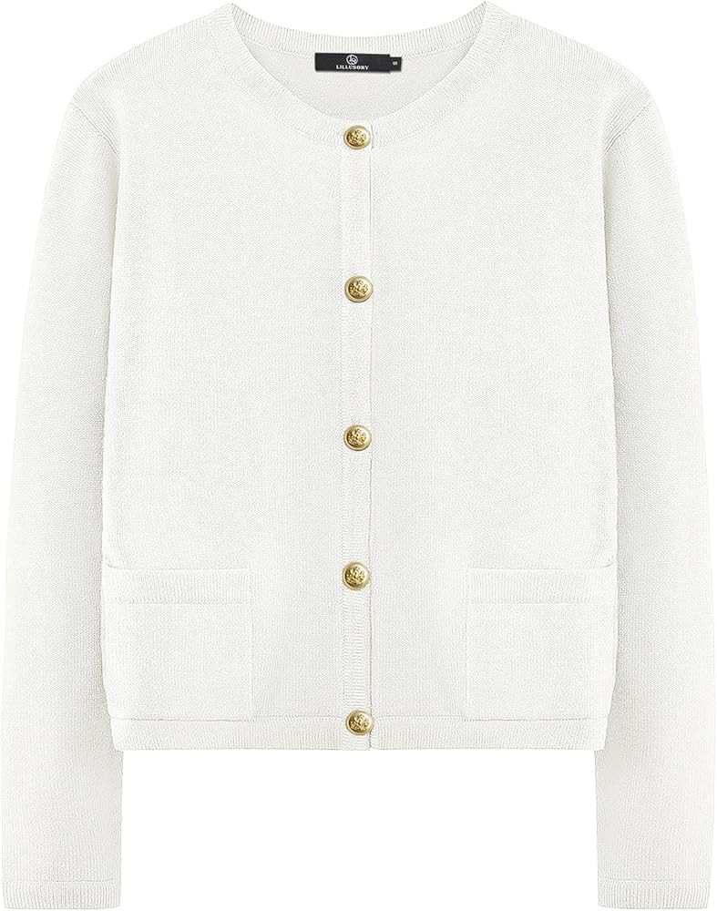 LILLUSORY Women Cardigan Sweaters Fall Outfit Clothes Fashion Cropped Jackets Trendy 2025 Casual ... | Amazon (US)