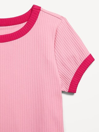 Short-Sleeve Ribbed Dress for Girls | Old Navy (US)