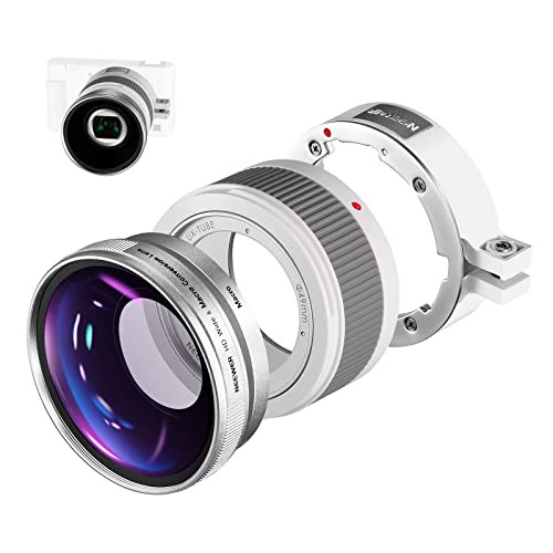 NEEWER Wide Angle Lens Compatible with Sony ZV1 Camera, 2 in 1 18mm HD Wide Angle & 10x Macro Additional Lens with Extension Tube, Bayonet Mount Lens Adapter, Cleaning Cloth (White Frame) | Amazon (US)