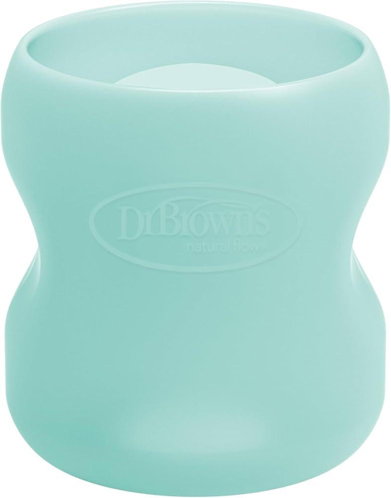 Dr. Brown's Natural Flow Options+ Glass Baby Bottle Sleeves,100% Silicone,5 oz,Wide-Neck,Mint | Amazon (US)