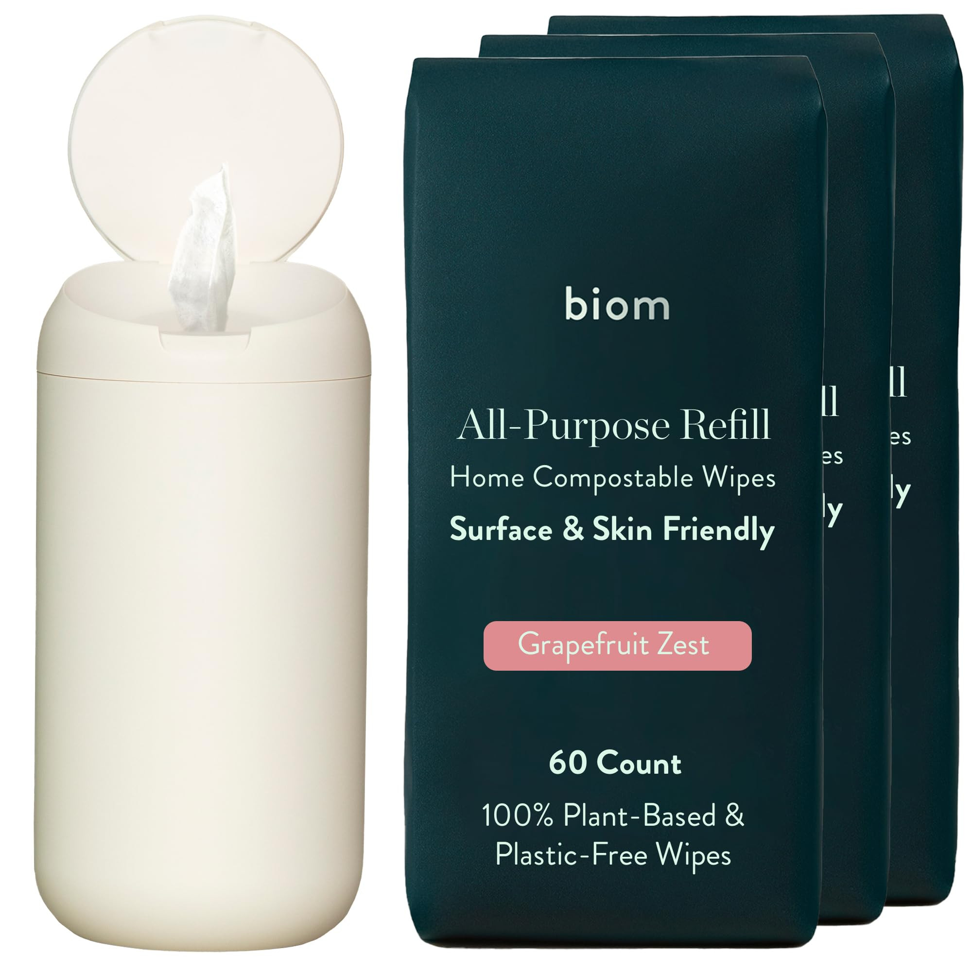 Dispenser + All-Purpose Wipes Starter Kit - Everything Cleaning Wipes | Biodegradable Plant-Based... | Amazon (US)