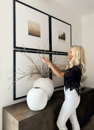 Crystal Modern Vase, Textured Round Belly Concrete Vase in Black or White, Available in Medium an... | Amazon (US)