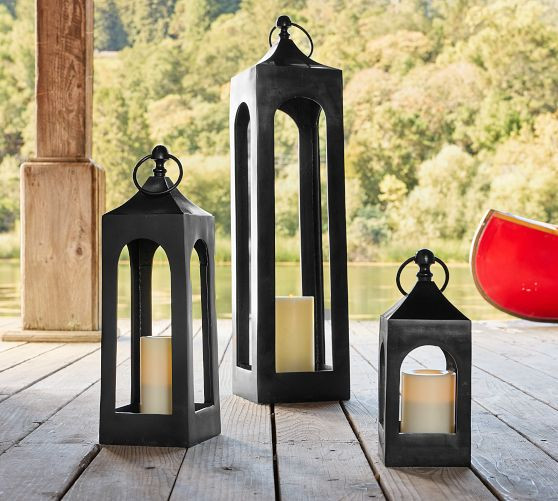 Caleb Handcrafted Metal Outdoor Lantern | Pottery Barn (US)