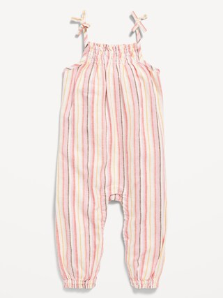 Printed Sleeveless Tie-Knot Jumpsuit for Baby | Old Navy (US)