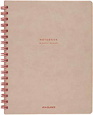 AT-A-GLANCE Notebook, Twinwire, Ruled, 80 Sheets, 9-1/2 x 7-1/4", Collection, Tan/Red (YP14007) | Amazon (US)
