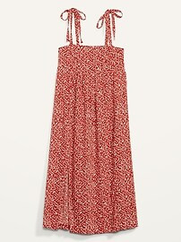 Tie-Shoulder Floral-Print Split-Front Midi Swing Dress for Women | Old Navy (US)