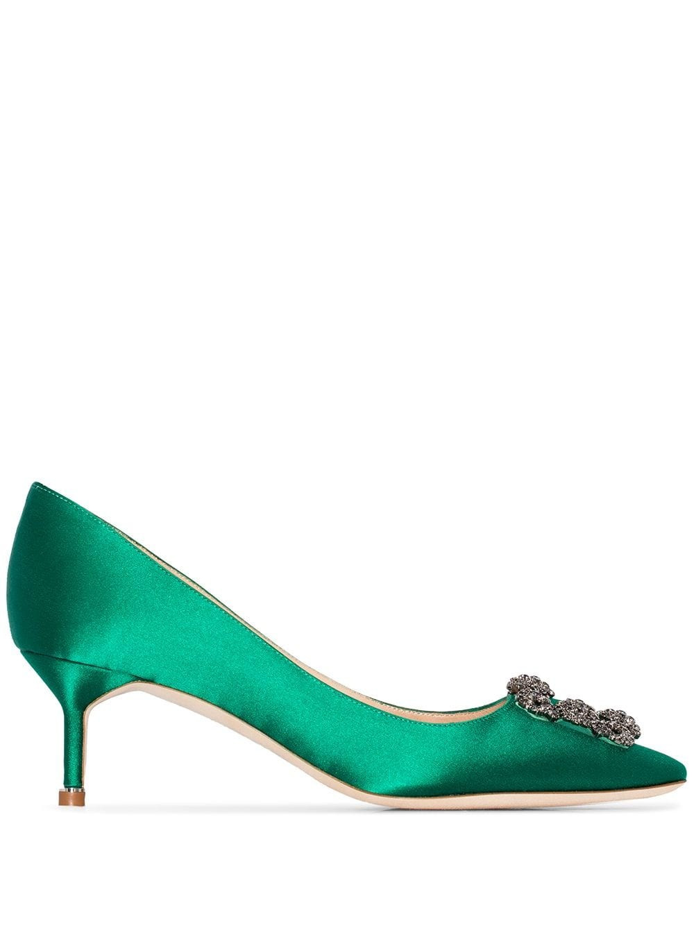 Manolo Blahnik Hangisi 50mm pumps - Green | Farfetch Global