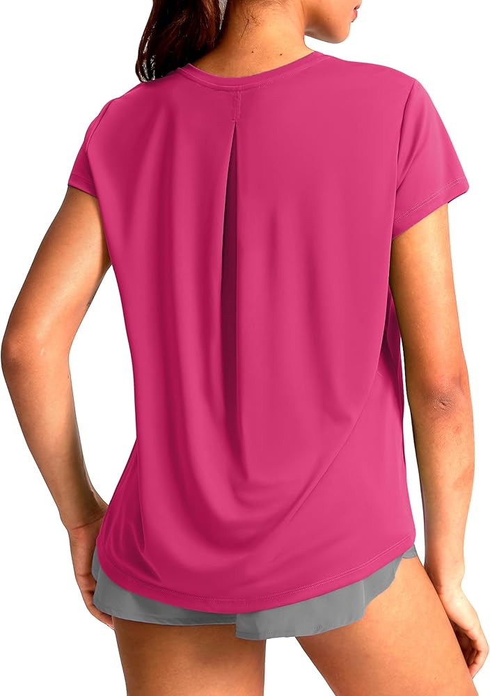 SANTINY Short Sleeve Workout Tops for Women Loose Fit Yoga T-Shirts Lightweight Breathable Runnin... | Amazon (US)