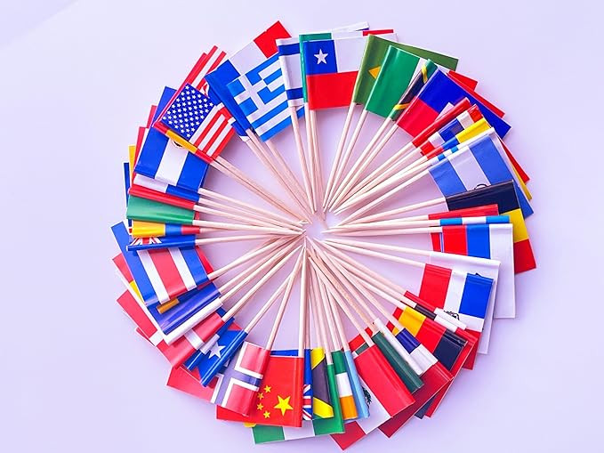 100 Countries Toothpick Flags Mini Small Country National Cupcake Toppers Stick Flag World Intern... | Amazon (US)
