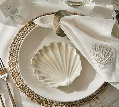Pearlescent Shell Stoneware Appetizer Plates - Set of 4 | Pottery Barn (US)
