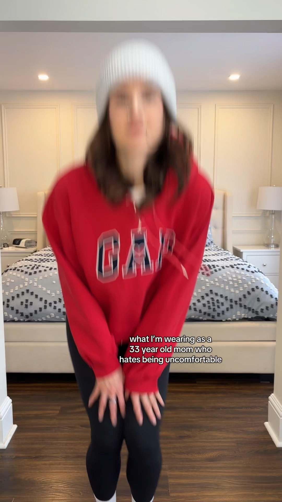 Wearing size large in the sweatshirt 