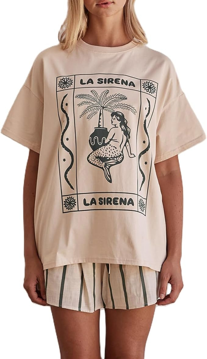 Womens Y2k Fruit Graphic Print Oversized T Shirts Summer Vintage Aesthetic Baggy Tees Tops Teen G... | Amazon (US)