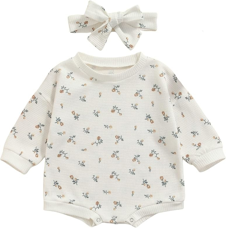 Baby Girl Boy Crewneck Sweatshirts Oversized Knit Sweater Shirts Long Sleeve Romper Pullover Top ... | Amazon (US)