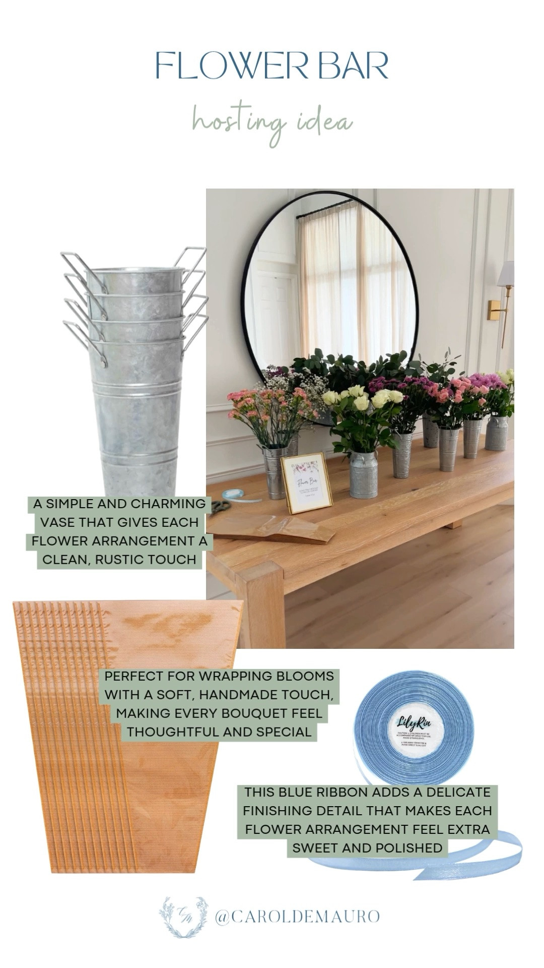 hosting inspo, flower bar, metal bucket, diy bouquet, girls' night idea, baby shower idea, screen free activity, hostess must haves, do-it-yourself party

#LTKHome