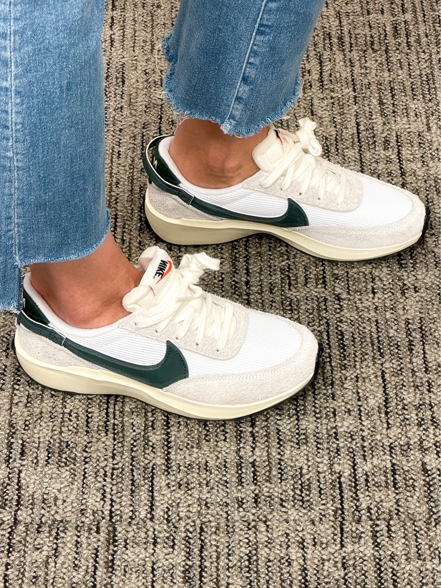 These Vintage Nikes for $60 were a favorite #nsale find today! They are super comfy and true to size. I think they’ll wind up going with a lot this fall! Helpful hint: Nike members can snag these for only $52 right now and all sizes are in stock  

Fashion sneakers, vintage shoes, tennies, Nike waffle debut sneaker, white and green sneaker 

#LTKfindsunder100 #LTKSeasonal