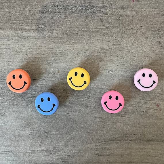 Retro Rainbow Smiley Face Croc Charm Set  Set of 5 Charms | Etsy | Etsy (US)