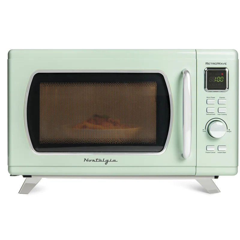 Nostalgia Mid-Century Retro 0.9 Cu. Ft. 900-Watt Countertop Microwave Oven With LED Display, 5 Po... | Wayfair North America