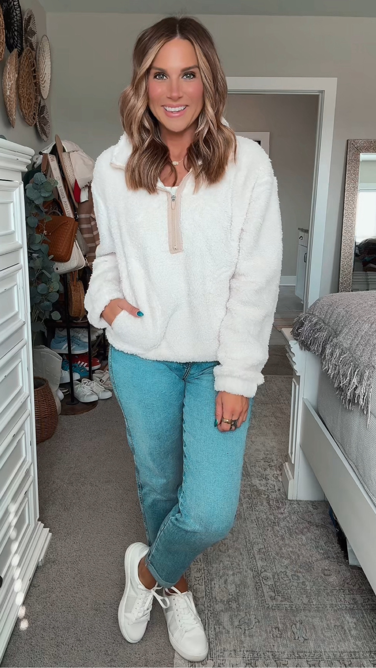 These half zip fleece jackets from Walmart come in the best colors and are so chic for the fall and winter season! Pair them with straight jeans and white sneakers for an effortless and affordable casual mom outfit!

#LTKSeasonal #LTKMidsize #LTKFindsUnder50