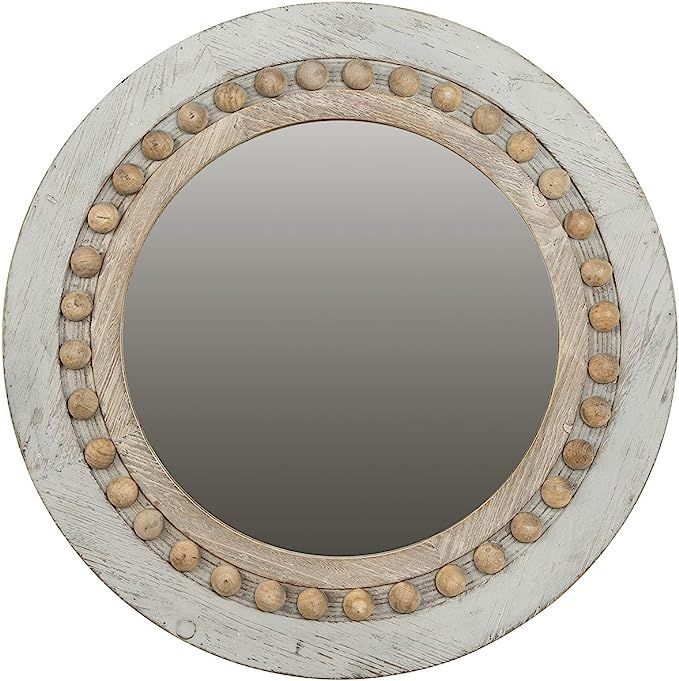 Creative Co-op EC0190 Round Decorative Wood Wall Reflective Mirrors, Grey | Amazon (US)