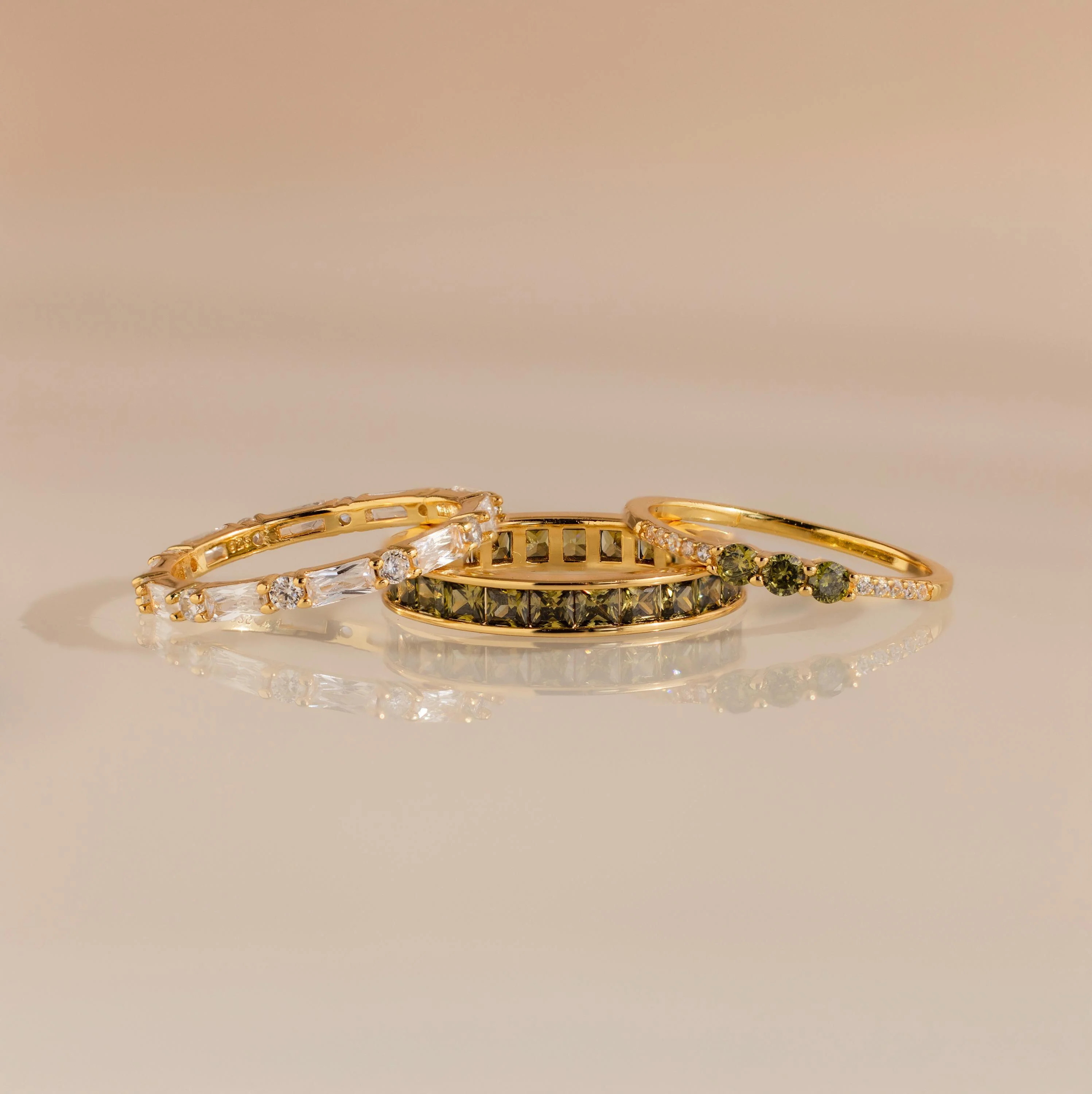 Dainty Peridot Stacking Rings Set | Caitlyn Minimalist | Caitlyn Minimalist