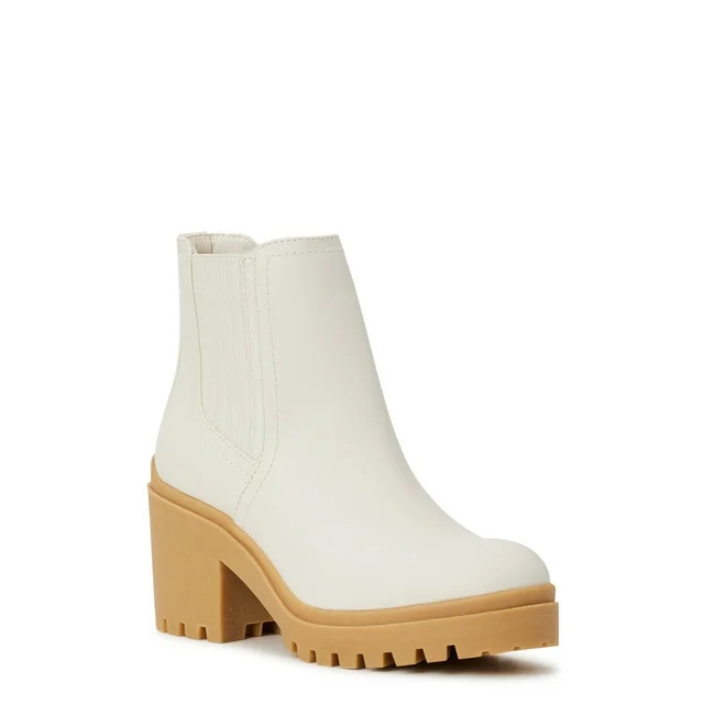 No Boundaries Women's Lug Sole Chelsea Boots - Walmart.com | Walmart (US)