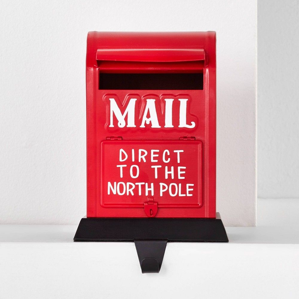 Santa Mail Box Christmas Stocking Holder Red & White - Wondershop | Target