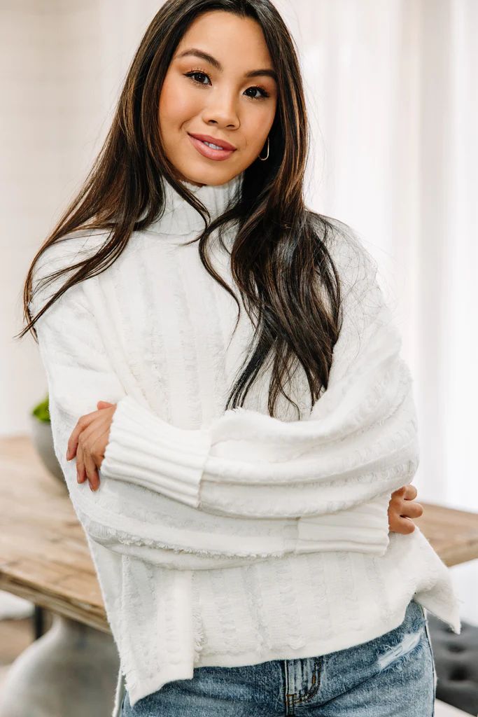 Start The Conversation White Fringe Sweater | The Mint Julep Boutique