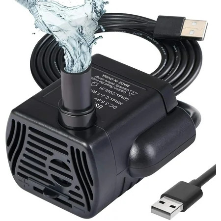 Submersible Water Pump Aquarium Pump Adjustable 200L/H 3W Ultra-Quiet Catit USB Pump for Pond Fish T | Walmart (US)