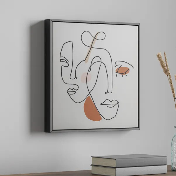Retreat Abstract Faces Canvas 40x40 | Dunelm (migrated)