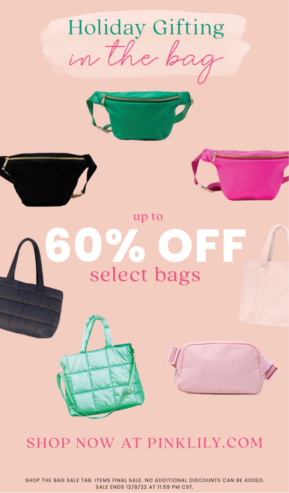 Bags on Bags on Bags for Sale! 

Pink Lily 60% off select bags and purses! 

#LTKsalealert #LTKstyletip #LTKGiftGuide