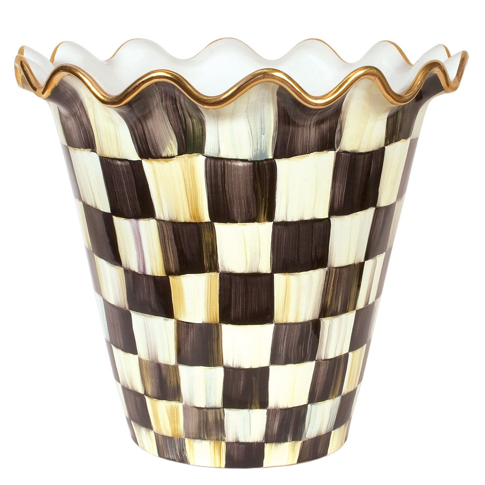 Courtly Check Ceramic Jumbo Garden Pot | MacKenzie-Childs