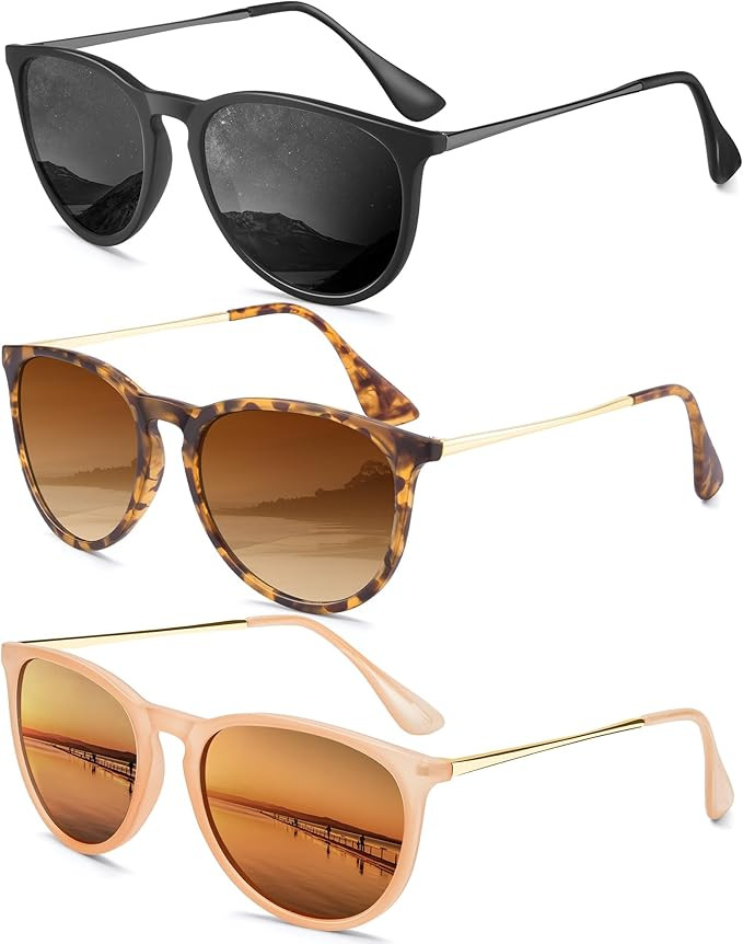 Sunglasses Womens Polarized Sunglasses-Women: Retro Round Sun Glasses with UV400 Protecion Trendy... | Amazon (US)