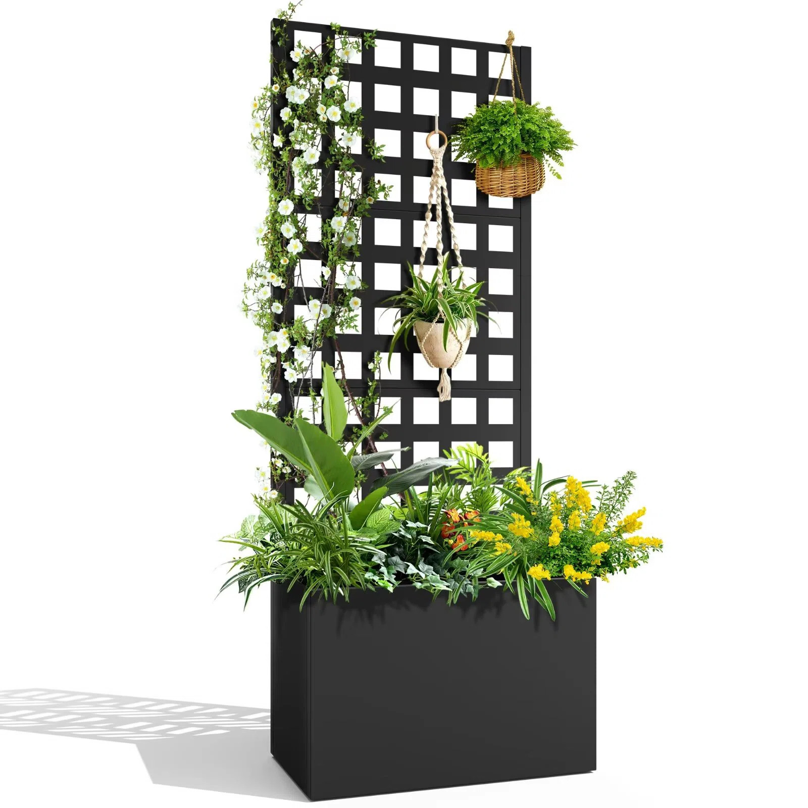 Metal Planter Box with Trellis Planter Trellis for Climbing Plants Vegetable Vines | Wayfair North America