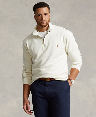 Men's Big & Tall Estate-Rib Quarter-Zip Pullover Sweater | Macy's